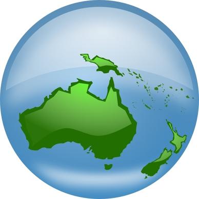 Oceania Globe clip art