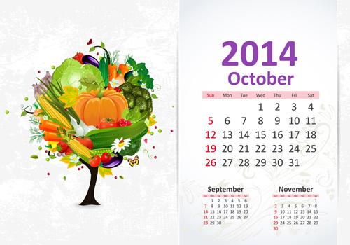 october14 calendar vector