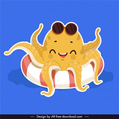 octopus icons funny stylized cartoon character sketch
