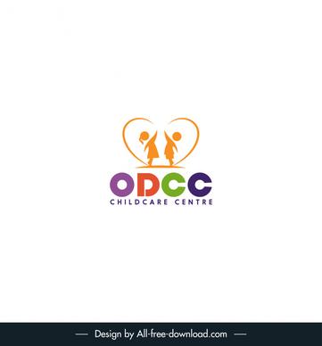 odcc logo nonprofit organization childcare centre logotype flat silhouette design