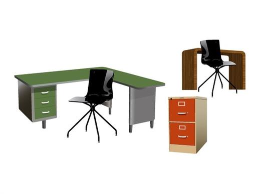 office furniture sets vector design on white background
