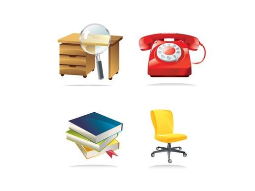 stationery icons vector illustration with color style