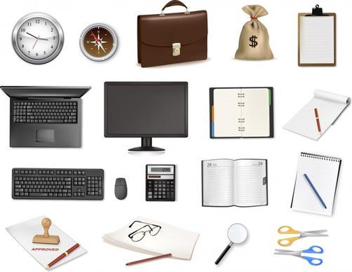 office icons modern object symbols sketch