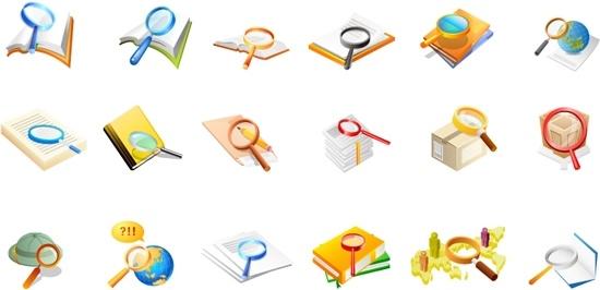 office supplies magnifying glass of the two vector