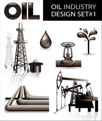 oil industry design elements vector