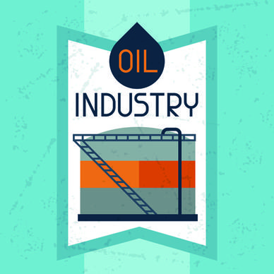 oil industry elements with grunge background