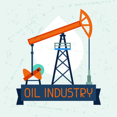 oil industry elements with grunge background