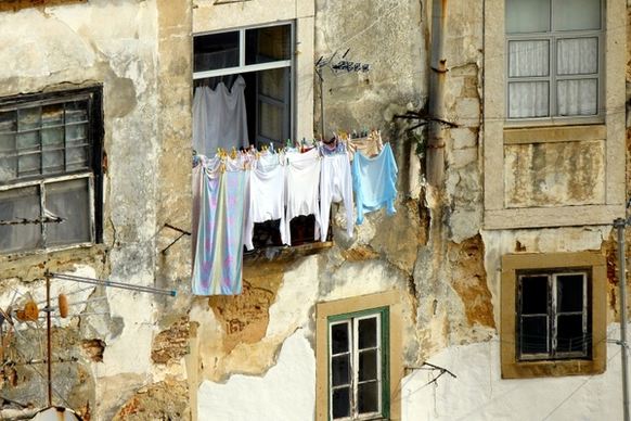 old house laundry facade
