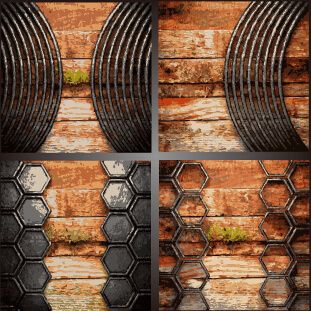 old metal and wood vector background