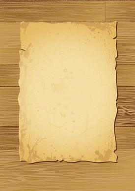 old paper on the wood vector set