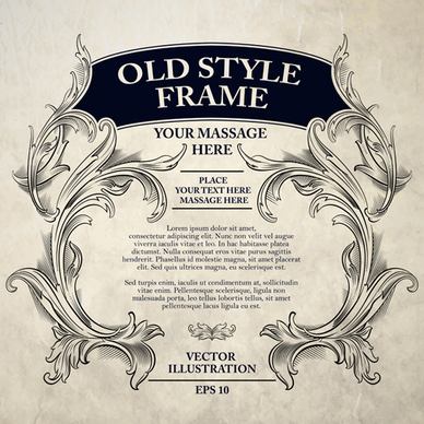 old style frame ornament vector