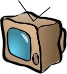 Old Sytle Tv With Antenna clip art