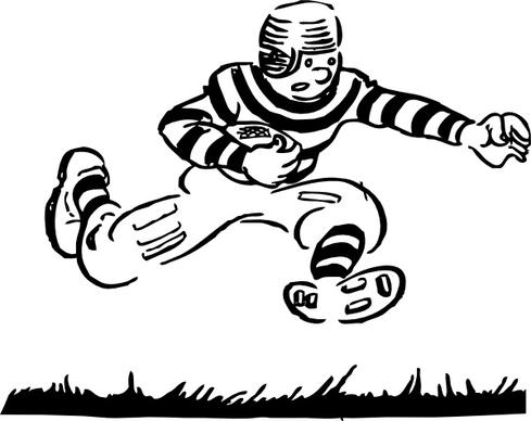 Old Time Football Player clip art