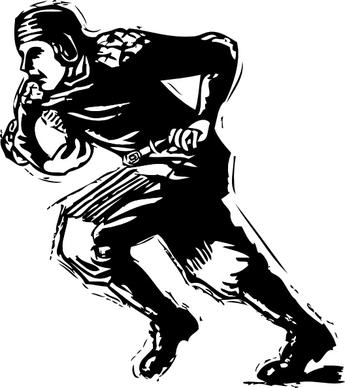 Old Time Football Player clip art