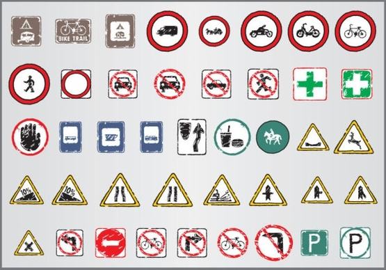 old traffic signs icon 01 vector