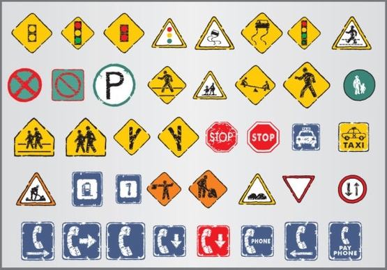 old traffic signs icon 03 vector