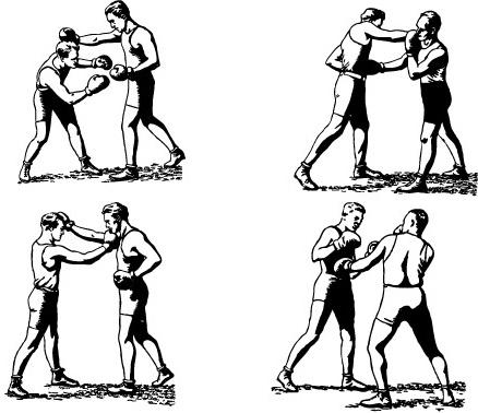 Olde-Time Boxers in Classic Boxing Stances, Punching