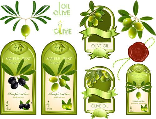 olive labels vector