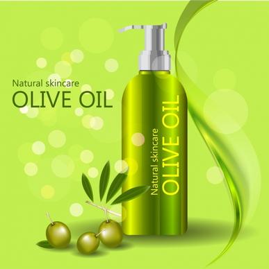 olive oil advertisement shiny green design bokeh backdrop