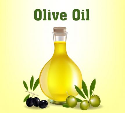 olive oil advertising glass jar fruit icons decor