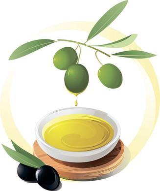 olives and olive oil vector