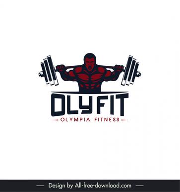 olyfit  logo muscle man sketch dynamic design