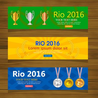 olympic rio 2016 banner sets with horizontal design