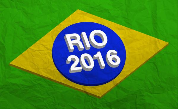olympic rio 2016 vector illustration with brazil flag
