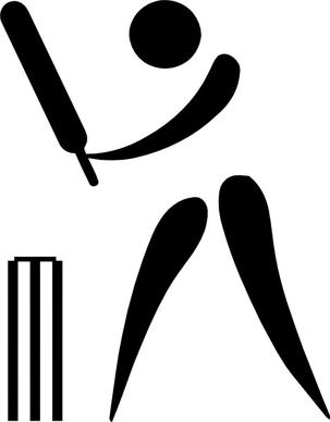 Olympic Sports Cricket Pictogram clip art