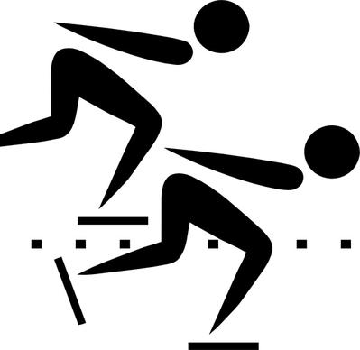 Olympic Sports Speed Skating Pictogram clip art