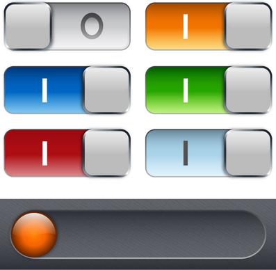 on off switch buttons sets vector illustration