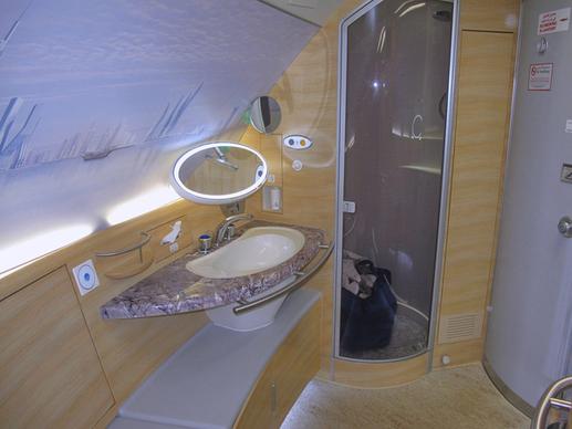 one of the two shower rooms for 1st class passengers