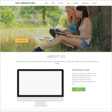 one page responsiive html template