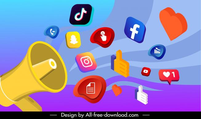 online advertising design elements modern elements megaphone web icons sketch