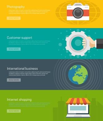 online business business elements illustration with colored webpages style