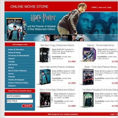Online Movie Store Template