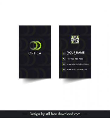 optical business card template elegant dark plain 