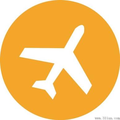 orange airplane icon vector