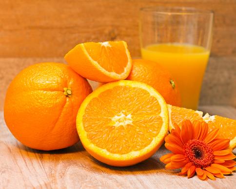 orange backdrop fruit juice petal decor