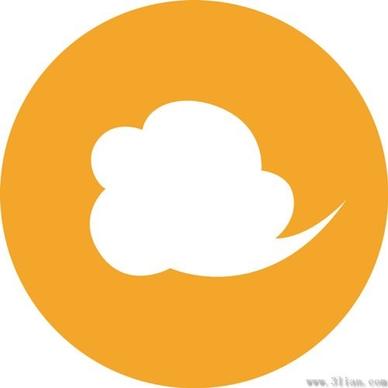 orange background clouds icons vector