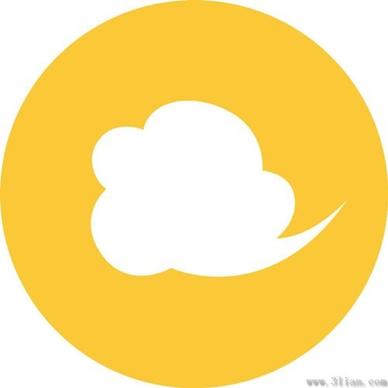 orange background clouds icons vector