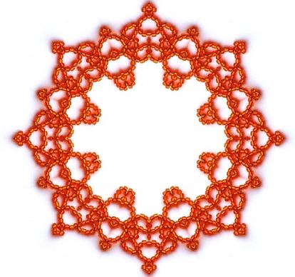 orange beaded star