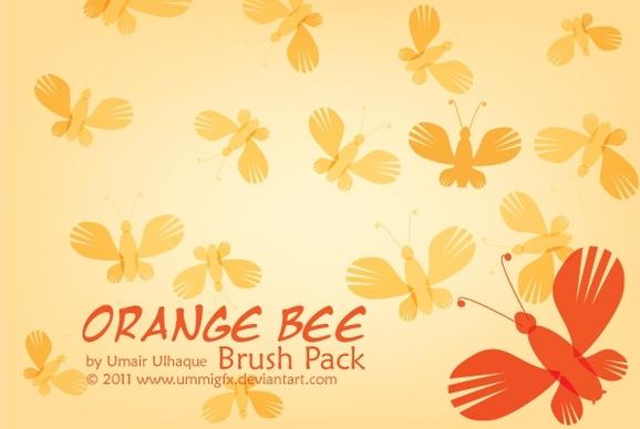 Orange Bee Brush