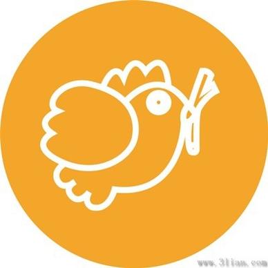 orange bird icon vector