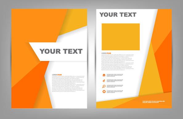 orange brochure cover vector free download