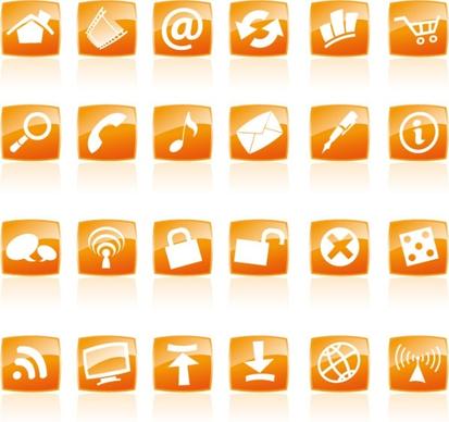 orange crystal style icon vector commonly used web