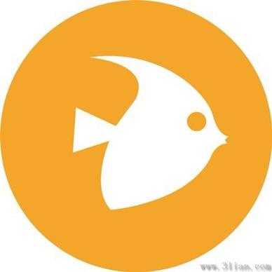 orange fish icon vector