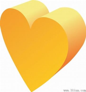 orange heartshaped icon vector