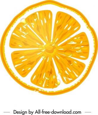orange icon yellow flat slice closeup decor