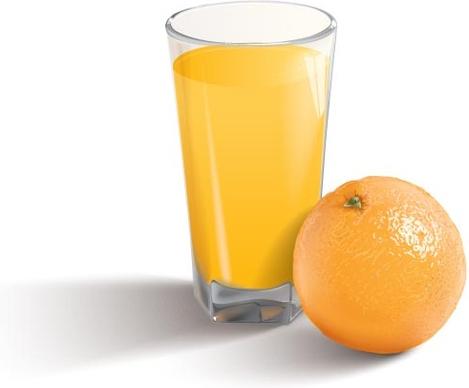 orange juice and orange vector